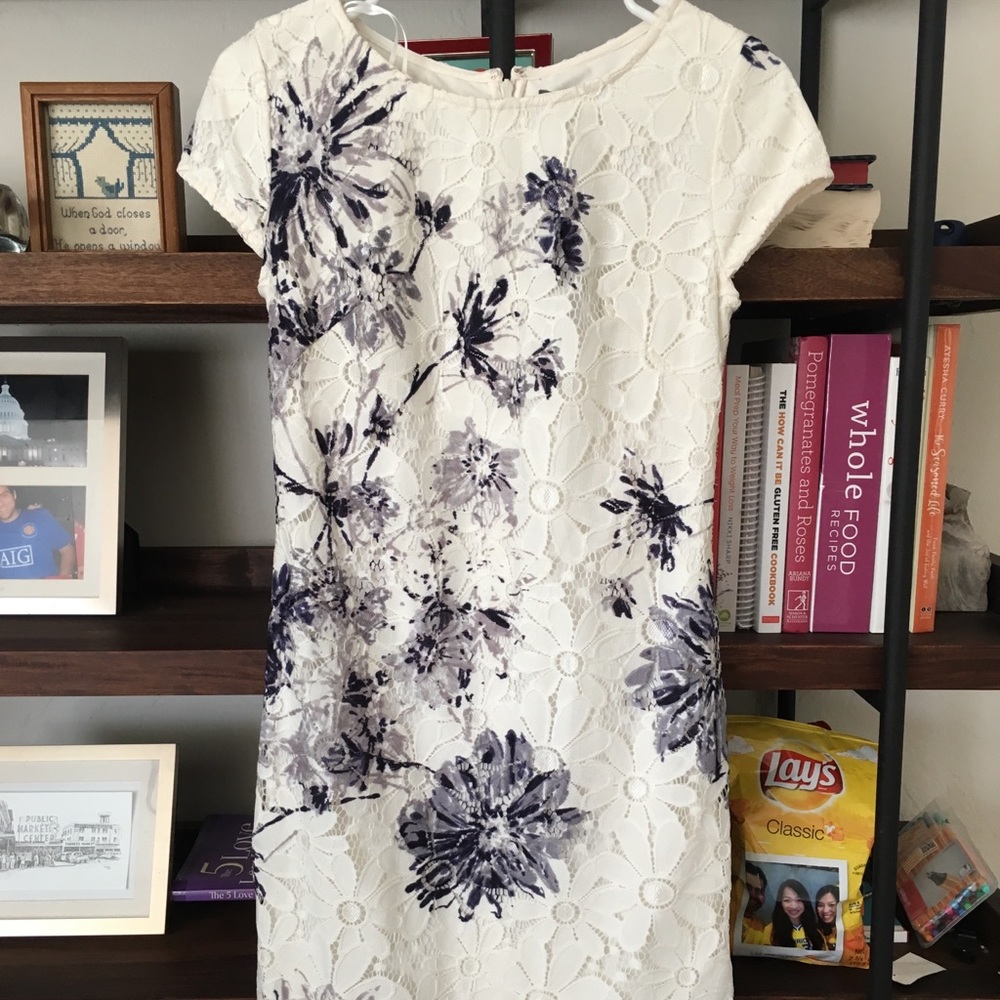Modcloth lace white floral tea dress